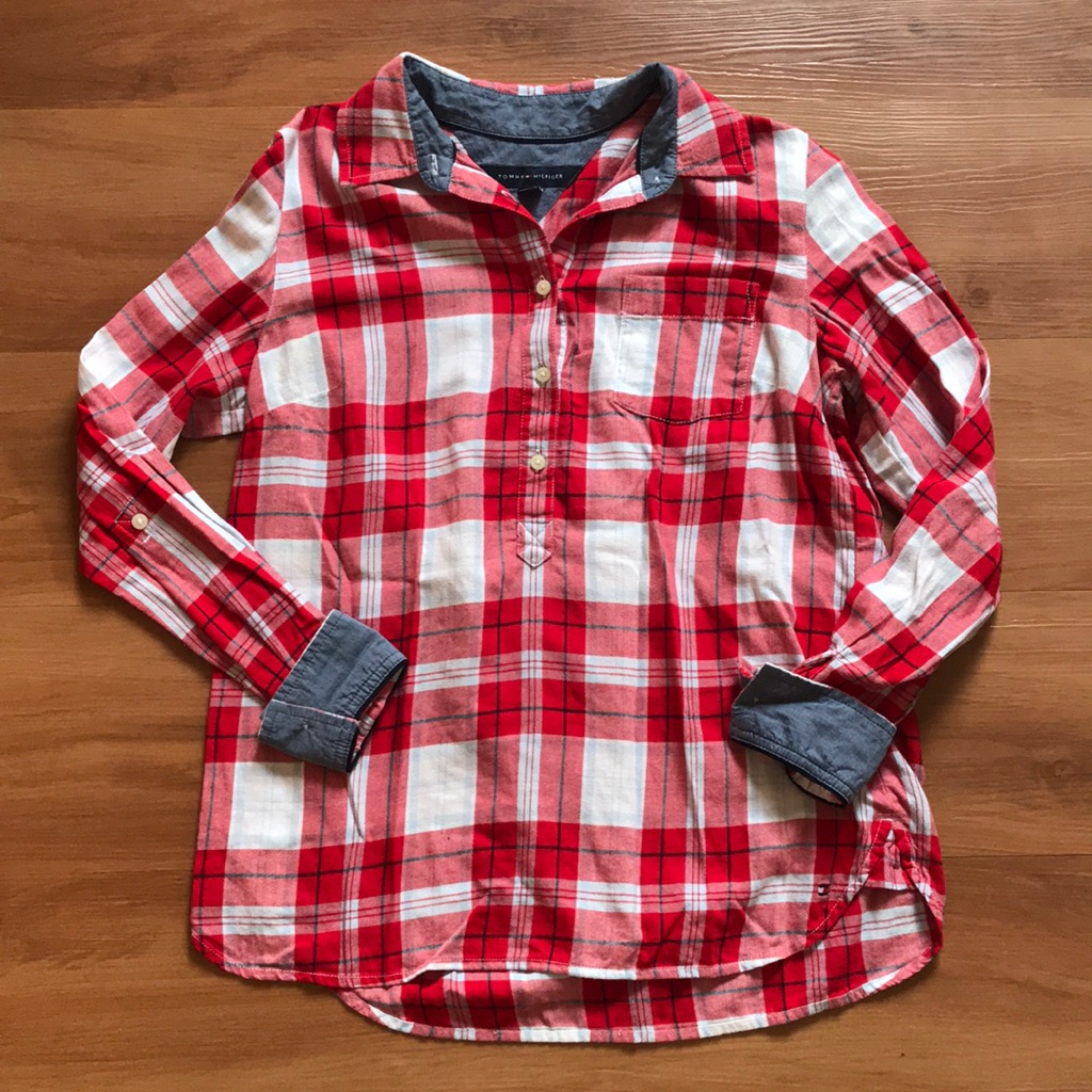 Tommy Hilfiger Red Plaid Top. Size Small.
